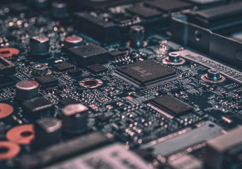 A close-up of a circuit board representing automated systems and workflows.